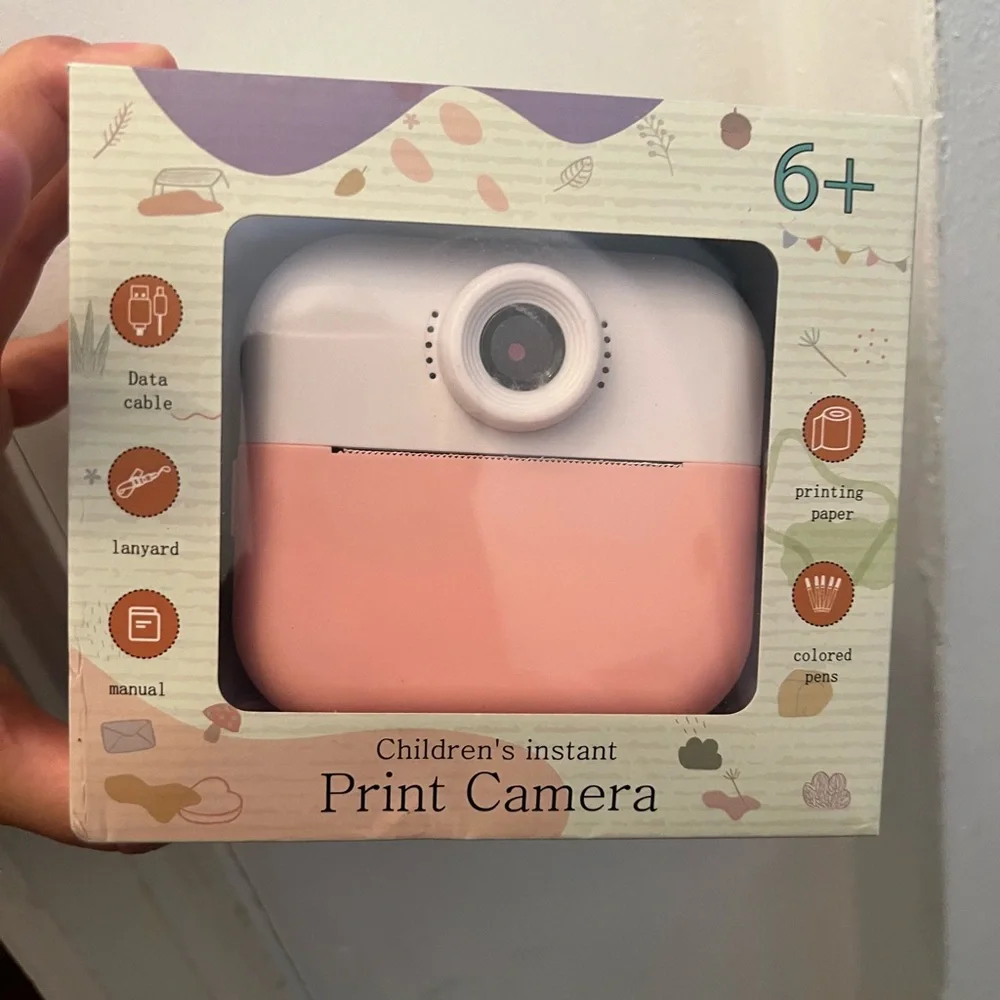 Kids Instant Print Camera - Pink & White